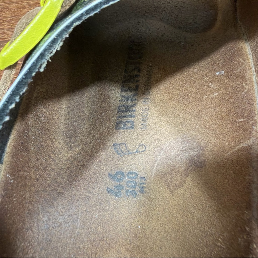 Birkenstock Zürich Brown Leather Sandals with Yellow Buckles Unisex EU46/USM12 - Picture 5 of 13